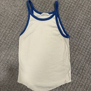 Free People white tank with blue straps sz M/L